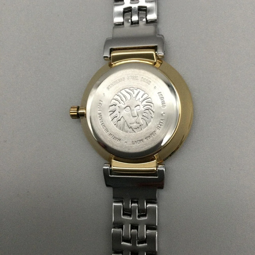 Anne Klein Womens Watch 30mm Two Tone Roman Dial Stainless Bracelet Box Papers
